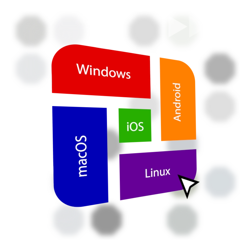 cross platform screen mirroring app image for Windows, Android, iOS, macOS, Linux