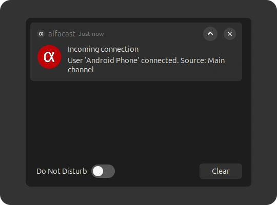 Linux screen mirroring app notifications