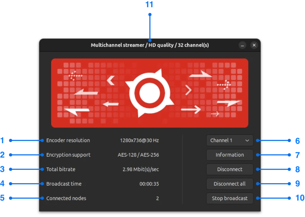 Multichannel streamer for Linux screen mirroring