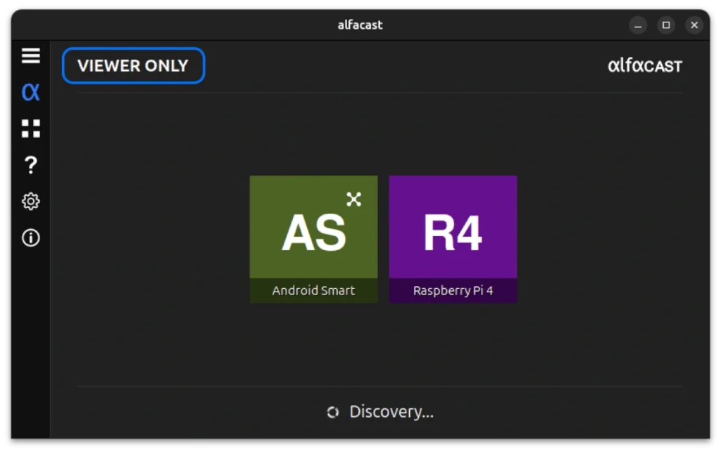 Viewer only mode for Linux screen mirroring