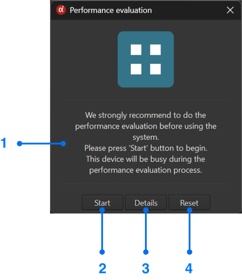 Finish state of performance evaluation window for Windows screen mirroring