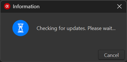 Alfacast screen mirror app checks for updates