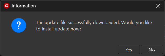 Update file successfully downloaded for alfacast screen mirror app