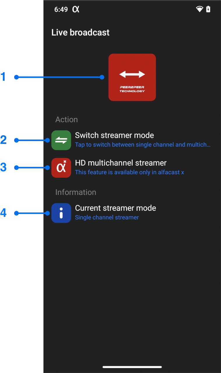 Multichannel streamer for Android screen mirroring