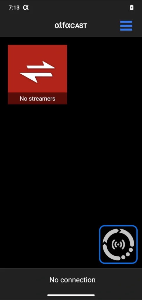 Android alfacast screen mirror app mini status