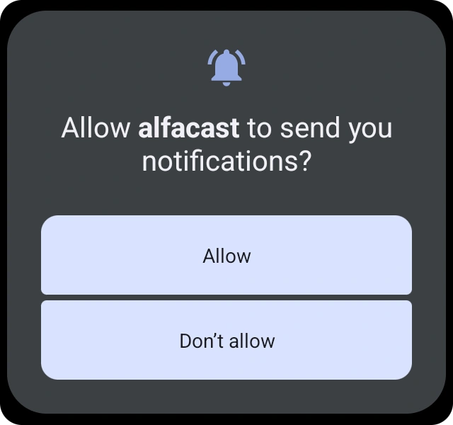 Android screen mirroring app request notification permissions