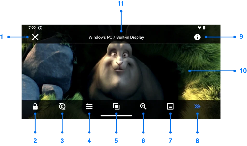 Playback window in streaming state for Android screen mirroring