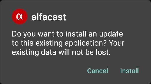 Android TV OS requests install app update