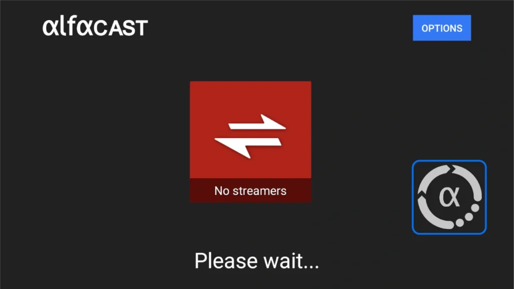 Android TV alfacast screen mirror app mini status