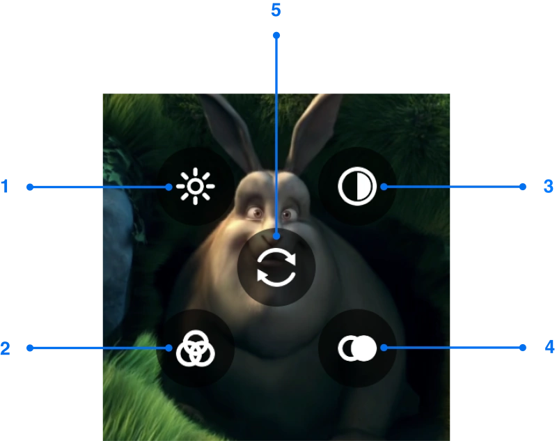 Picture adjustments elements for Wear OS screen mirroring