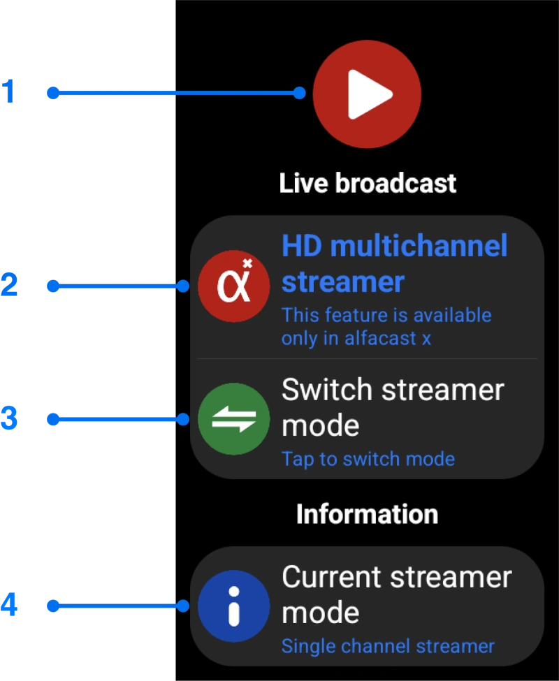 Multichannel streamer for Wear OS screen mirroring