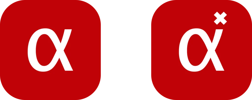 alfacast and alfacast x app icons for iOS