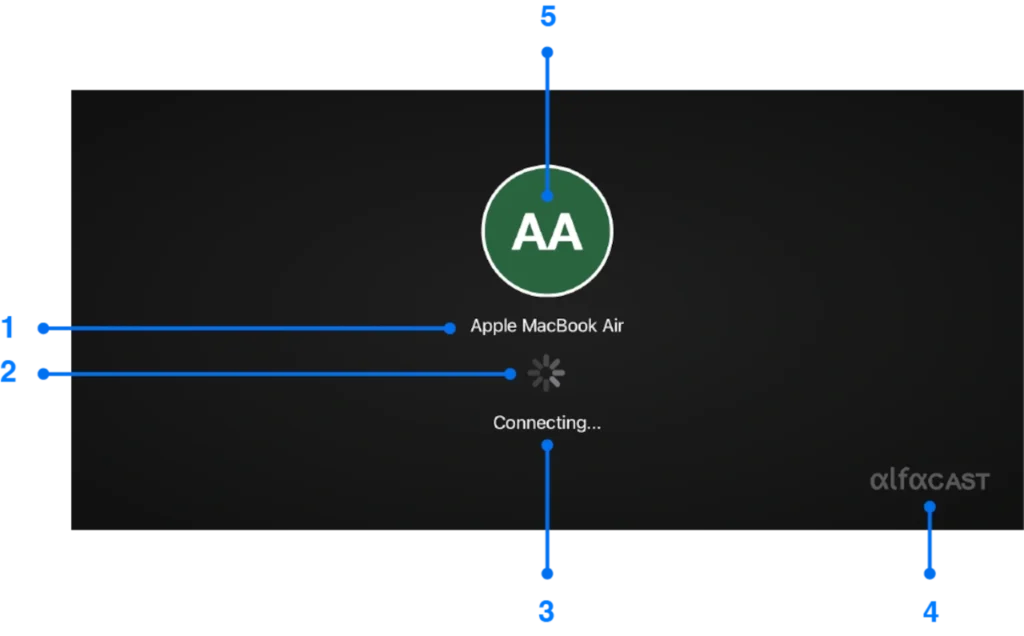 Playback window in connection state for iPhone screen mirroring