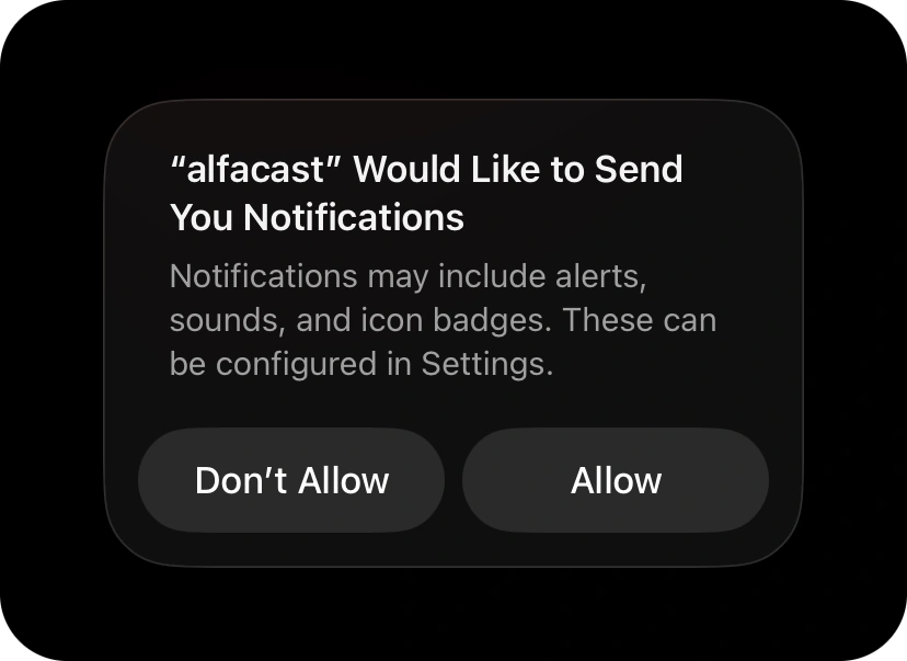 iPhone screen mirroring app request notification permissions