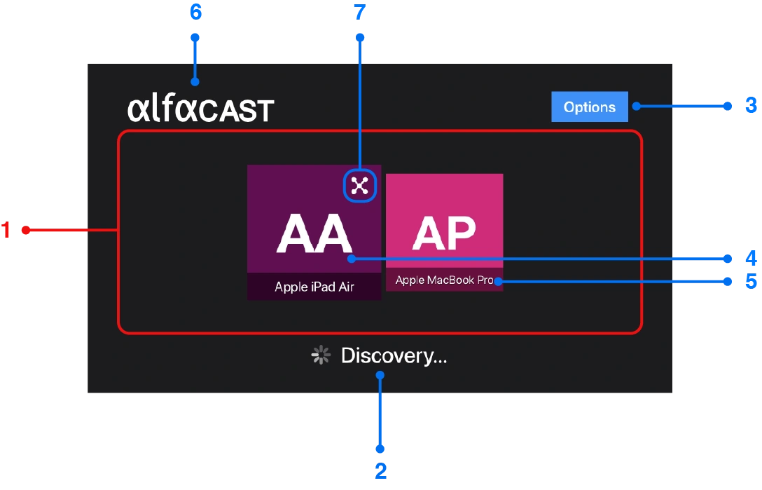Apple TV screen mirroring main app window