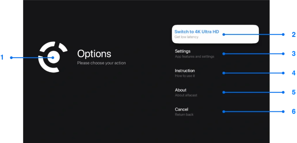 Apple TV screen mirroring options window