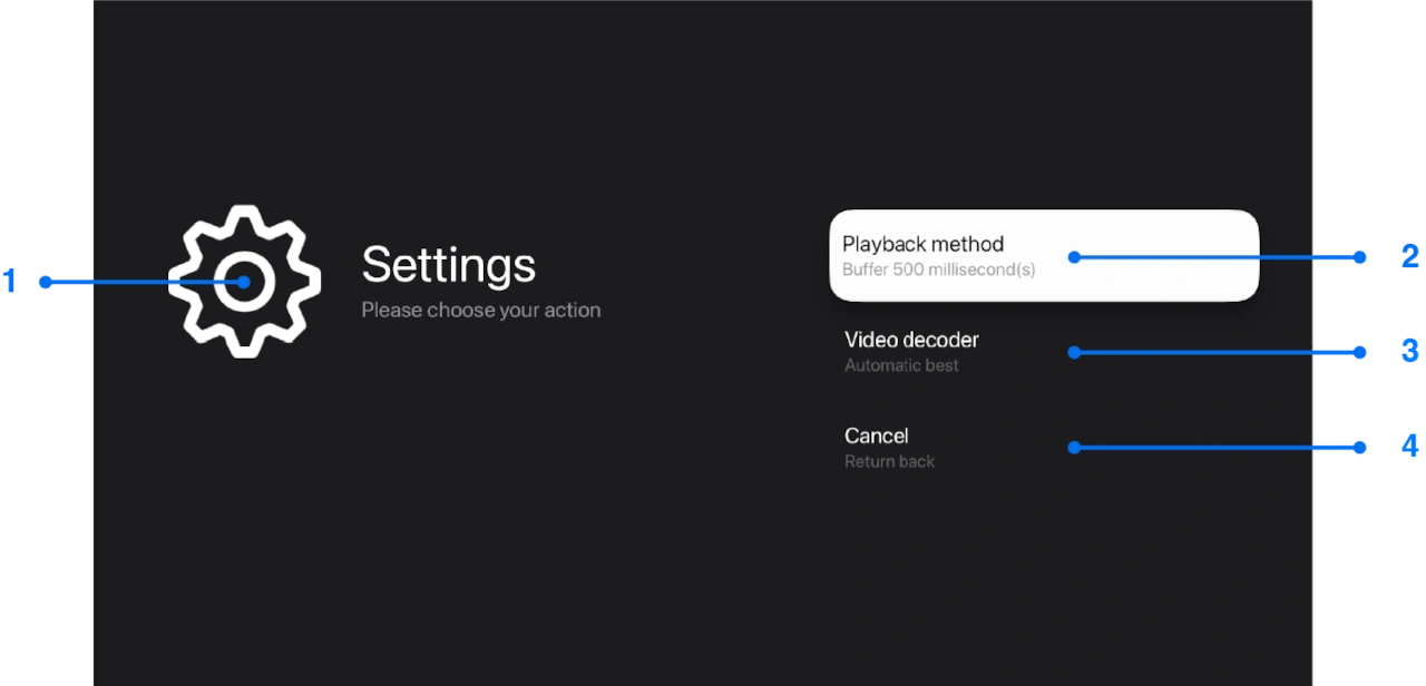 Settings window of Apple TV screen mirroring